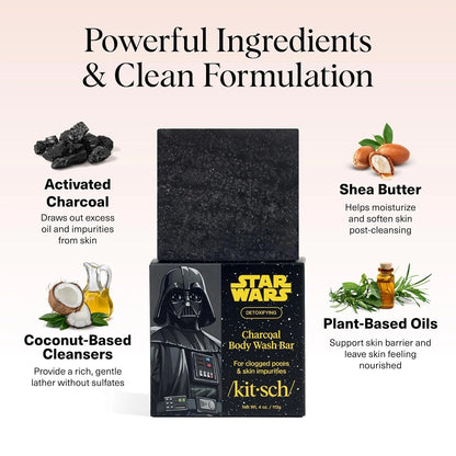 Kitsch Charcoal Soap Body Wash Bar for Cleansing – Made in USA, 4 oz