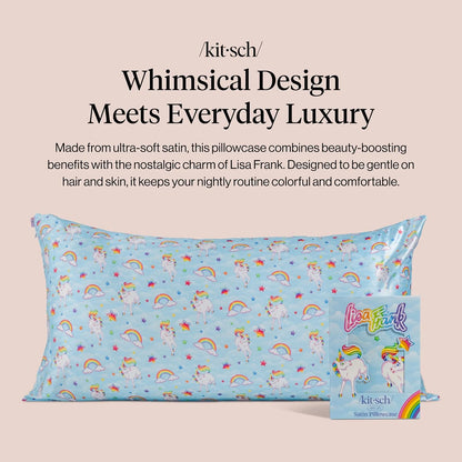 Lisa Frank x Kitsch Satin Pillowcase, Size 19x36 - Rainbow Leopard