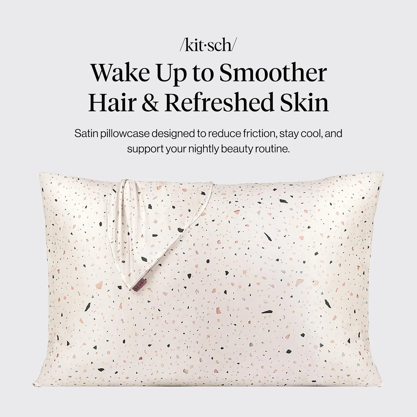 Kitsch Satin Pillowcase with Zipper - Standard Size, Haze Blue