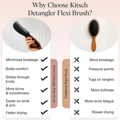 Kitsch Flexi Flow Detangler Brush, Hair Brushes For Women - Soft Violet