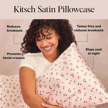Kitsch Satin Pillowcase with Zipper - Standard Size, Haze Blue