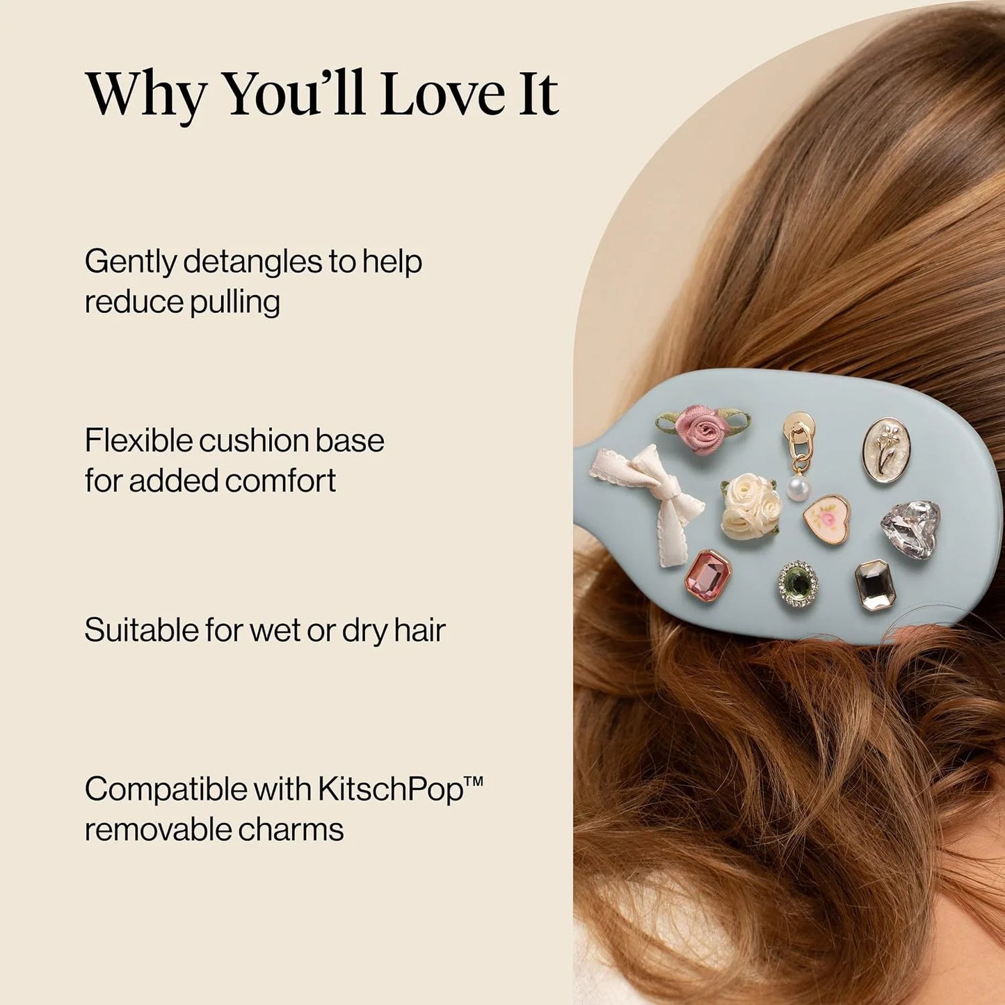 KitschPop™ Paddle Brush | Hair Brushes for Women – Haze Blue