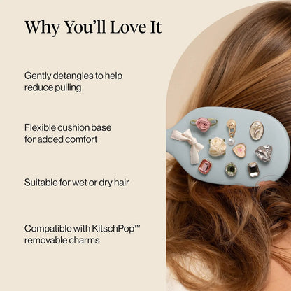 KitschPop™ Paddle Brush | Hair Brushes for Women – Haze Blue