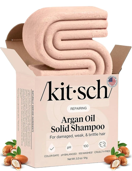 Kitsch Argan Oil Shampoo Bar Soap for Hair Growth - Made in USA, 3.2 oz