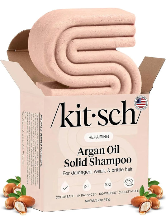 Kitsch Argan Oil Shampoo Bar Soap for Hair Growth - Made in USA, 3.2 oz
