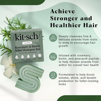 Kitsch Argan Oil Shampoo Bar Soap for Hair Growth - Made in USA, 3.2 oz