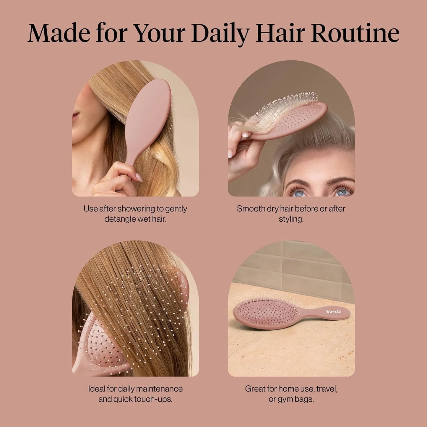 Kitsch Wet Dry Brush Detangler – Hair Brush for Women - Terracotta