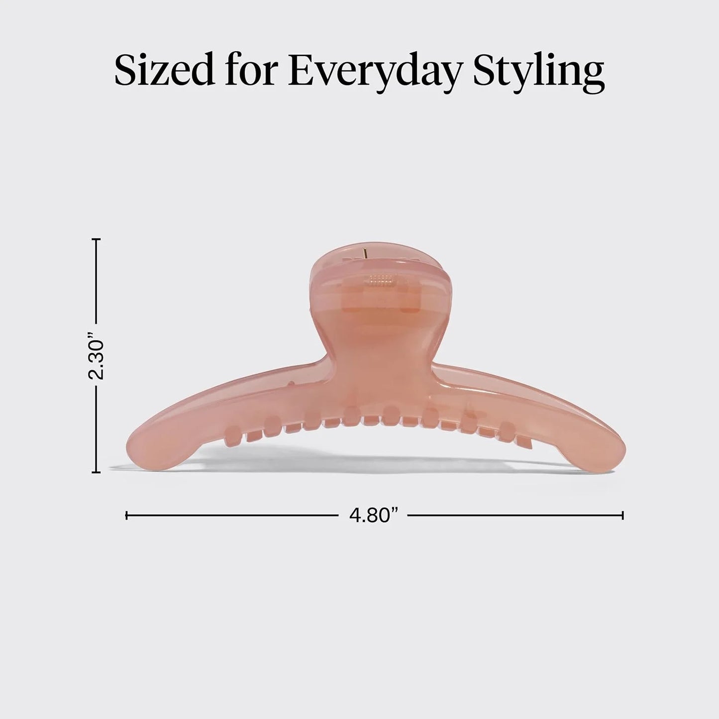 Kitsch Arched Hair Clips For Women - Large, Soft Pink, 1pc