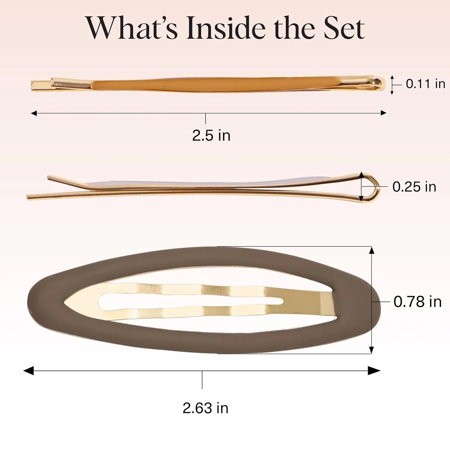 Kitsch Spiral Bobby Pins - Hair Accessories For Women - Brown, 3pcs