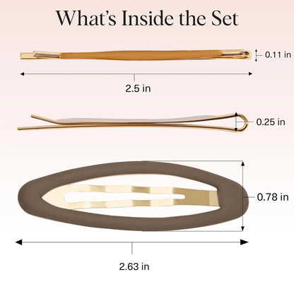 Kitsch Spiral Bobby Pins - Hair Accessories For Women - Brown, 3pcs