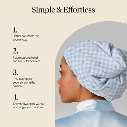 Kitsch Luxury Large Shower Cap for Women - Cherry Print