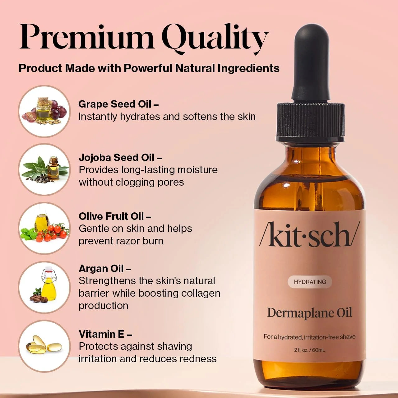 Kitsch Dermaplane Face Oil with Jojoba Oil & Argan Oil - 2oz