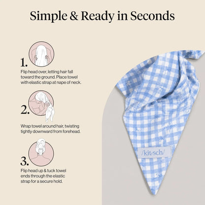 Kitsch XL Microfiber Hair Towel Wrap for Women