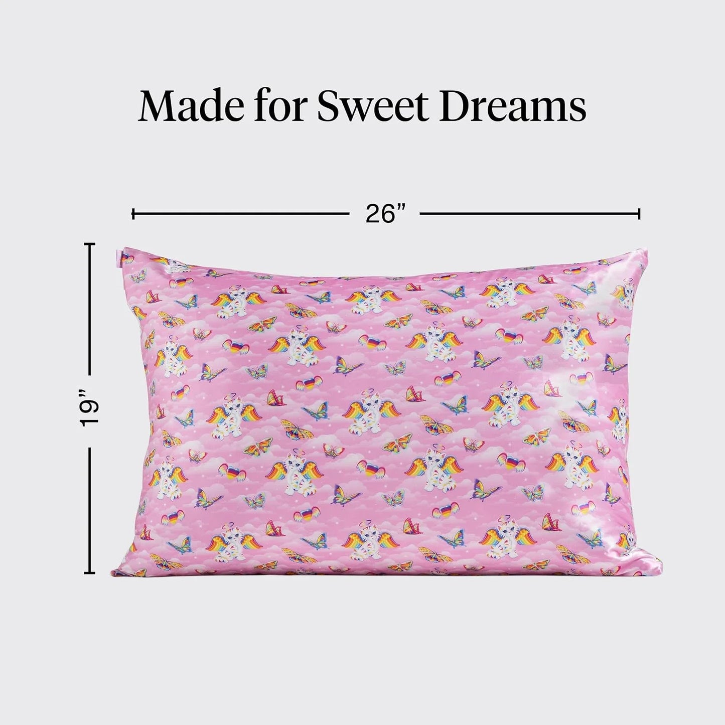 Lisa Frank x Kitsch Satin Pillowcase, Size 19x36 - Rainbow Leopard