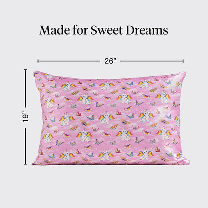 Lisa Frank x Kitsch Satin Pillowcase, Size 19x36 - Rainbow Leopard