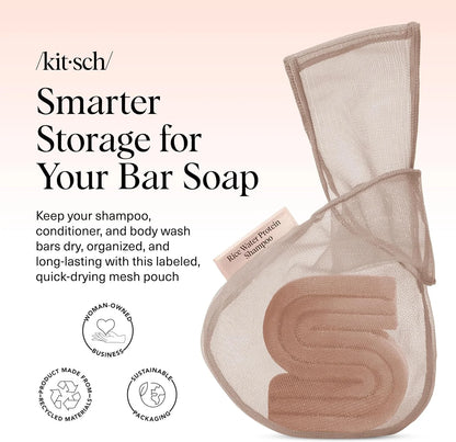 Kitsch Soap Saver Bag – Patented Mesh Bag Soap Holder with Tag Identifier