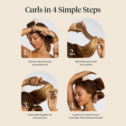 Kitsch Satin Flexi Rods Heatless Curling Rod - 6 pcs, Rosewood