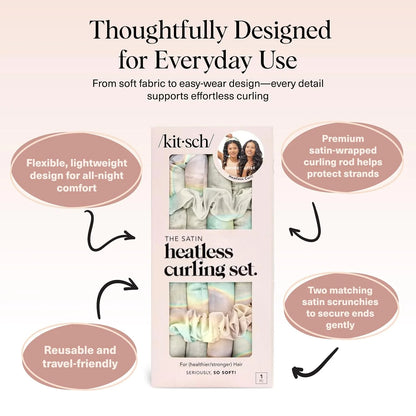 Kitsch Velvet Heatless Curls Overnight Set - Eucalyptus