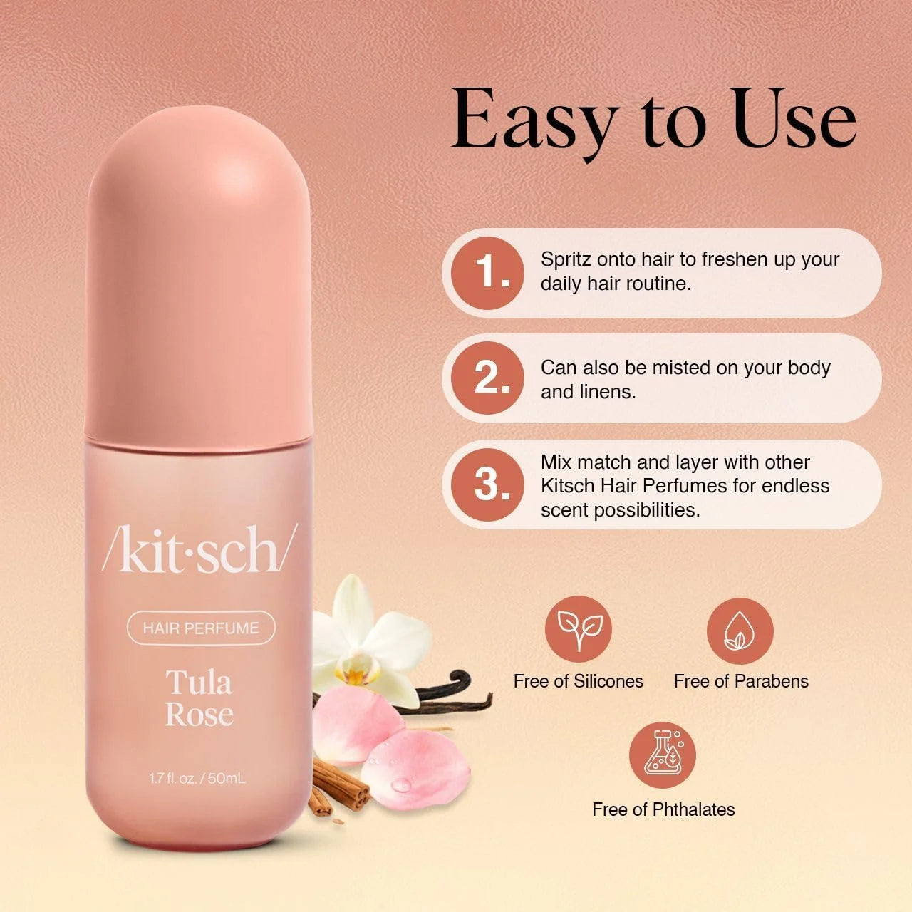Kitsch Hair Perfume for Women – Hair Spray & Body Mist – Caramel Cream 50mL
