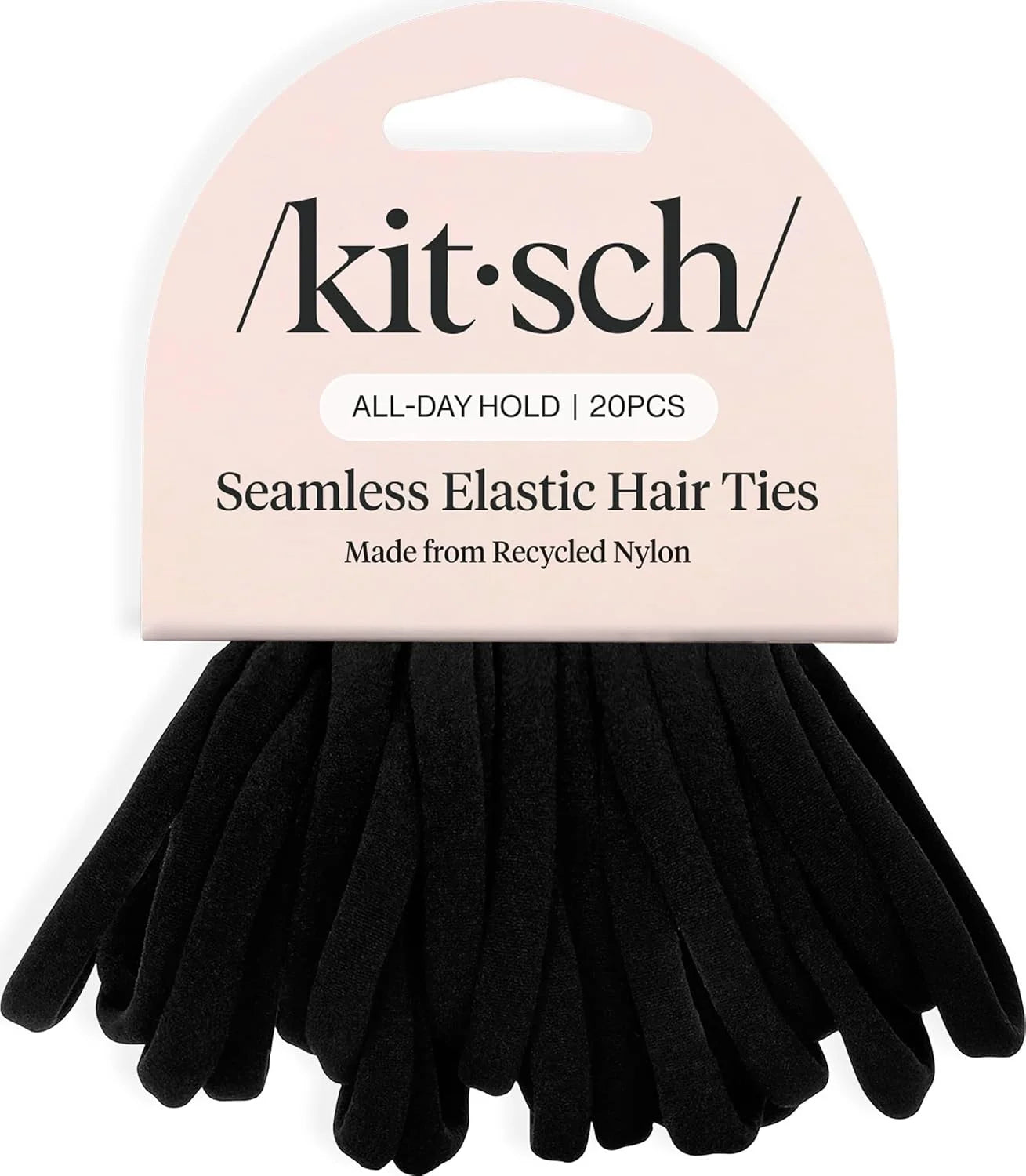 Kitsch Ribbed Hair Ties No Damage - Blush, 10pcs