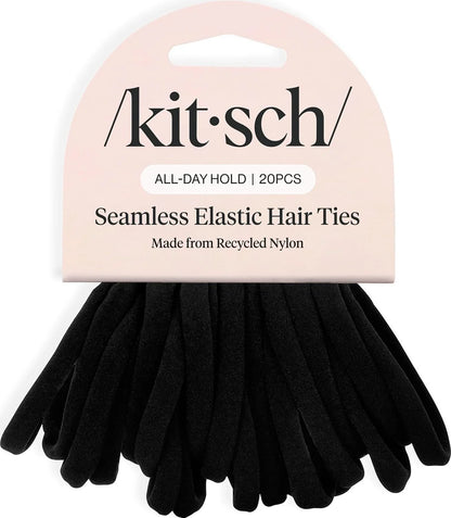 Kitsch Ribbed Hair Ties No Damage - Blush, 10pcs