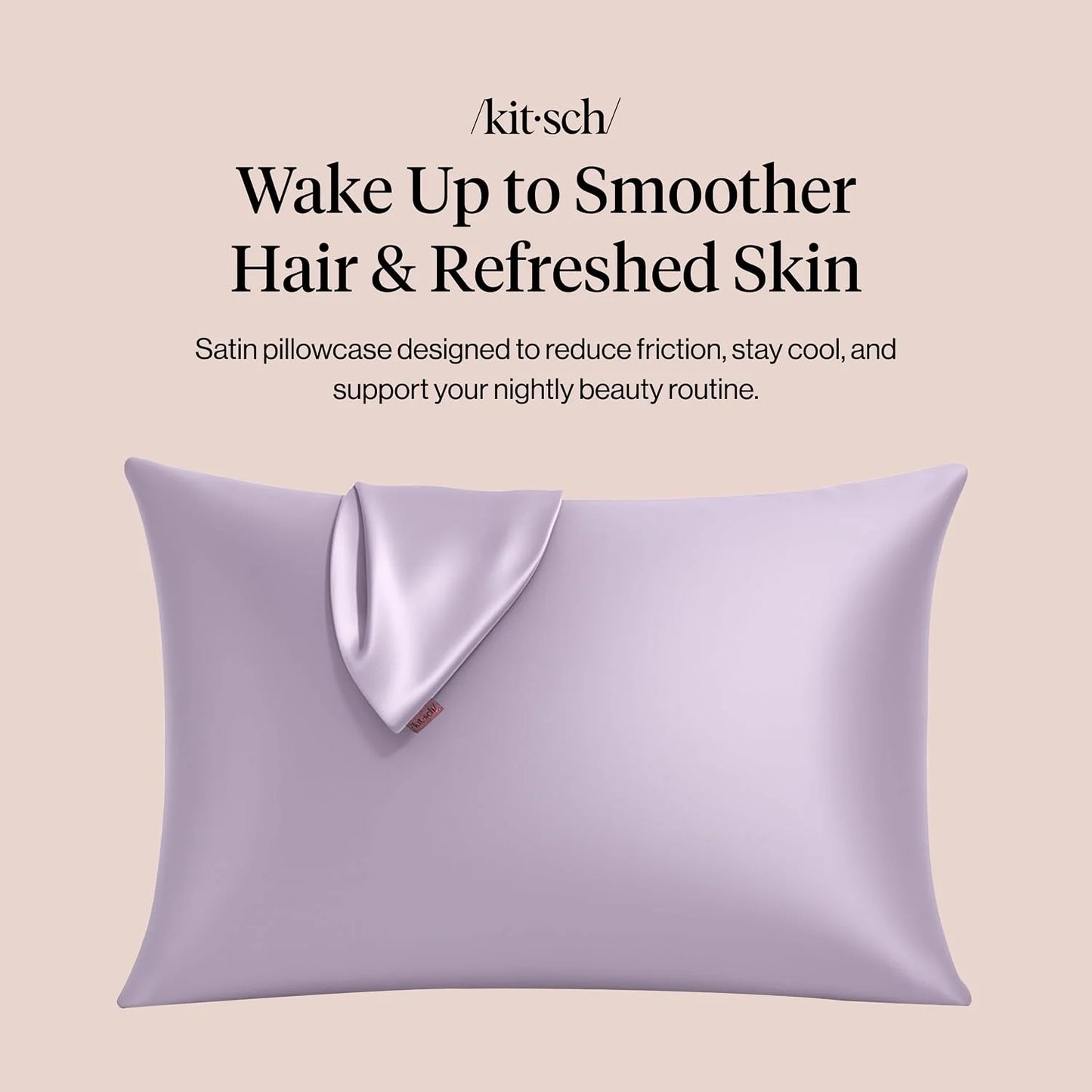Kitsch Satin Pillowcase with Zipper - Standard Size, Haze Blue