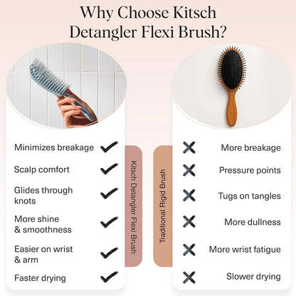 Kitsch Flexi Flow Detangler Brush, Hair Brushes For Women - Soft Violet