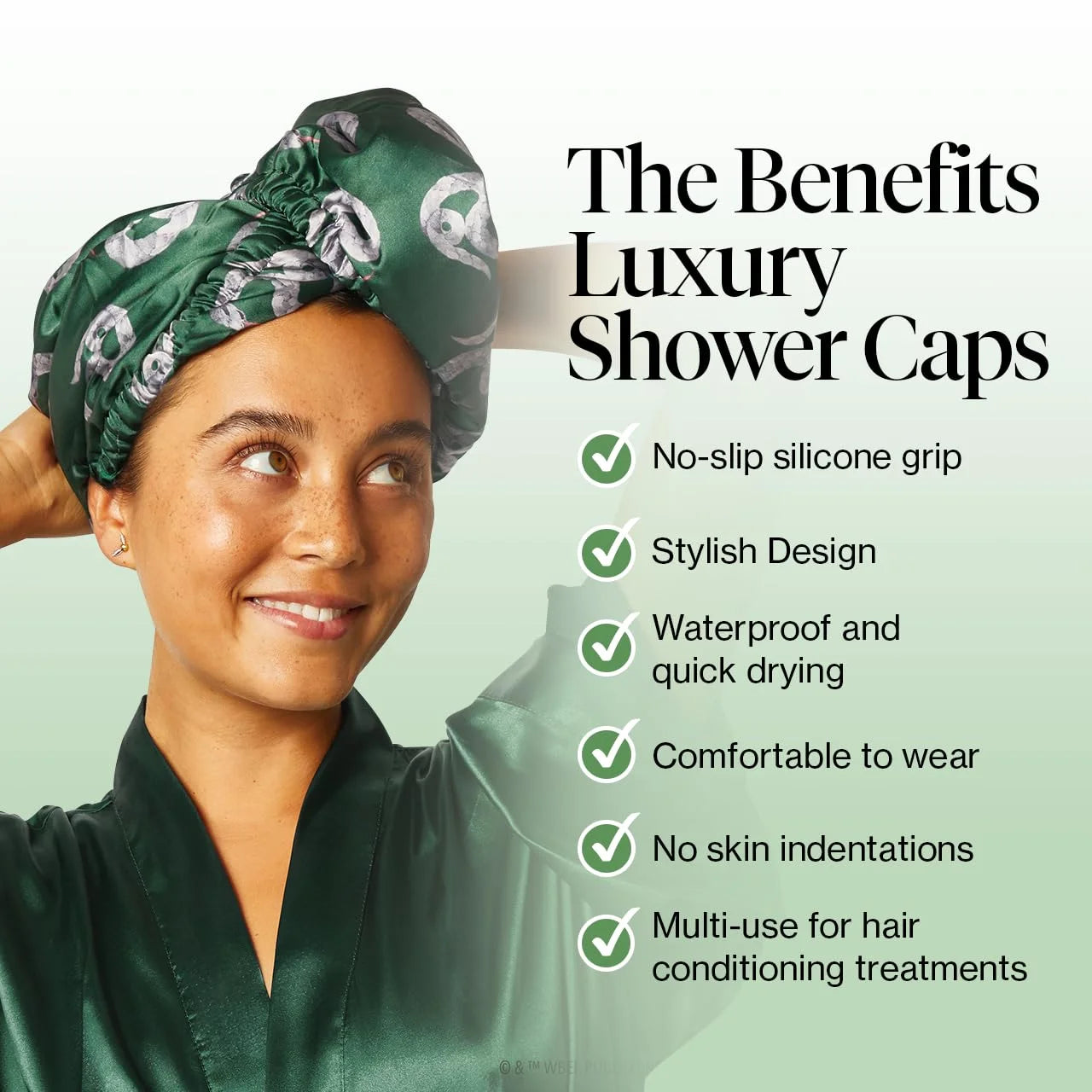 Kitsch x Harry Potter Microfiber Hair Towel Wrap for Women - Slytherin