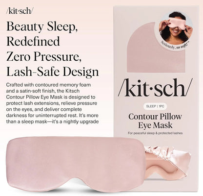Kitsch Contour Satin Sleep Mask | Eye Masks for Sleep - Charcoal