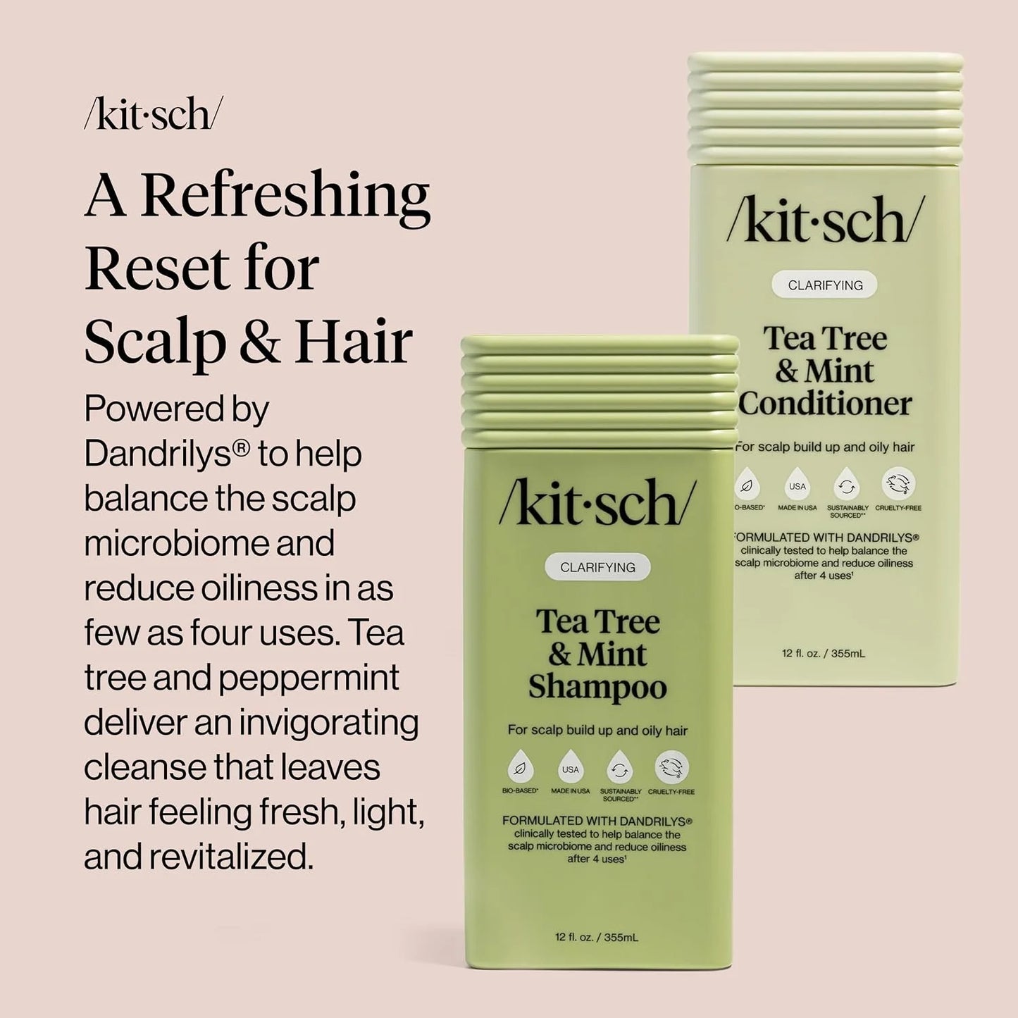 Kitsch Rice Water Shampoo and Conditioner Set for Hair Growth – Made in USA