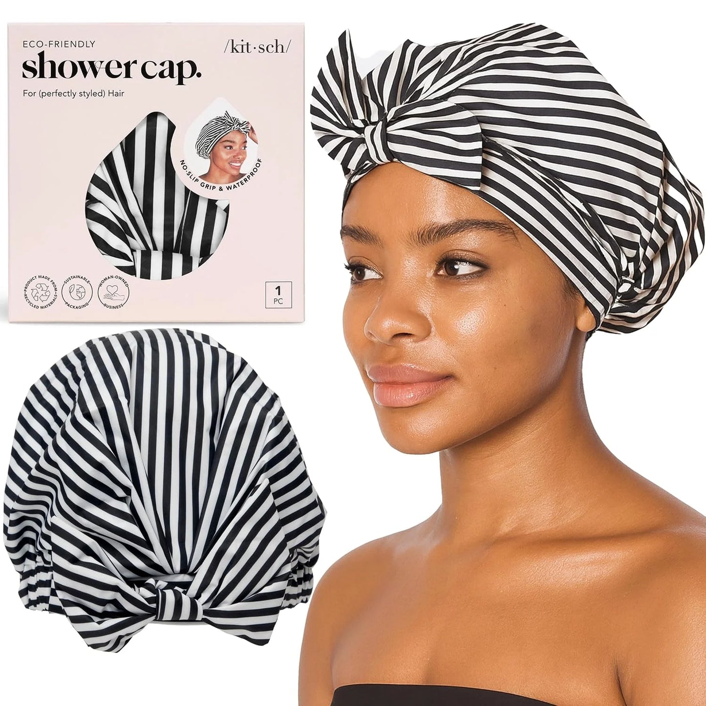 Kitsch Luxury Large Shower Cap for Women - Cherry Print