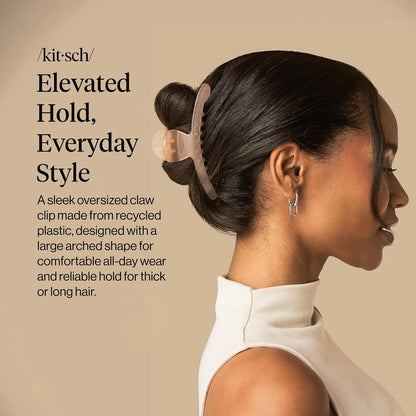 Kitsch Arched Hair Clips For Women - Large, Soft Pink, 1pc