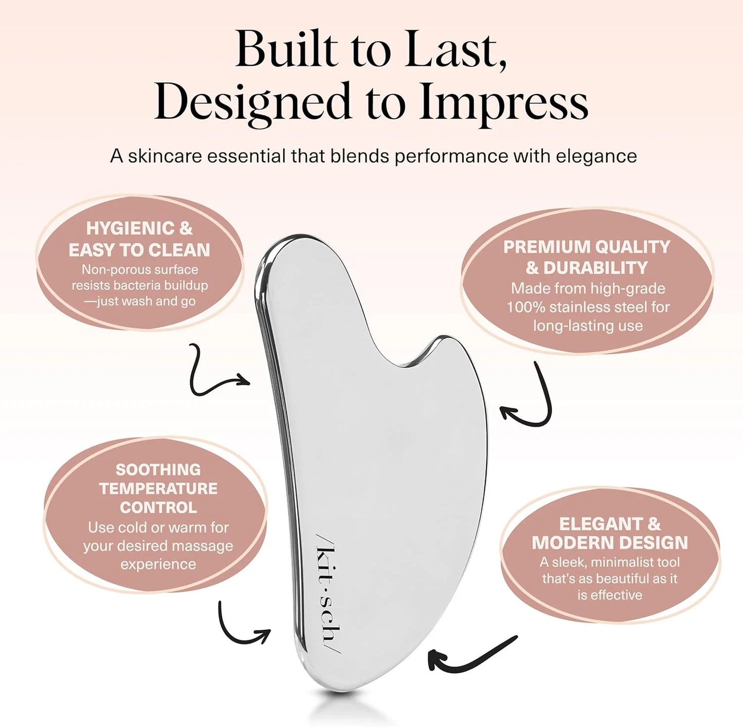 Kitsch Stainless Steel Guasha Tool for Face - Silver