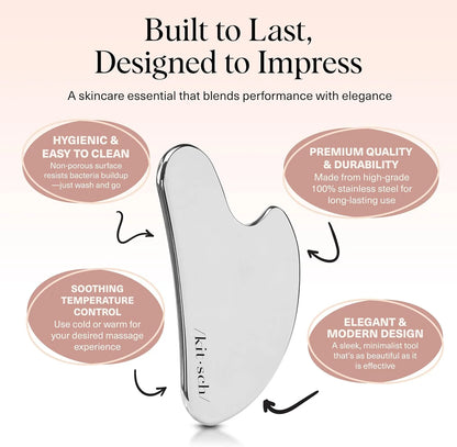 Kitsch Stainless Steel Guasha Tool for Face - Silver