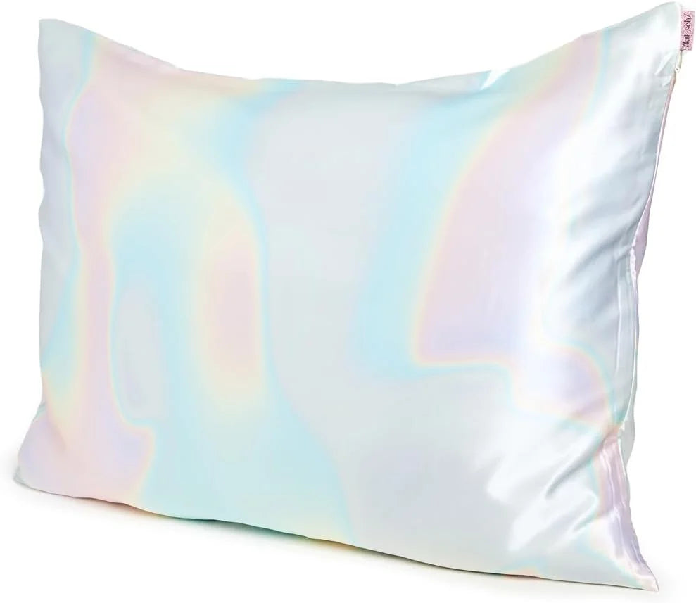 Kitsch Satin Pillowcase with Zipper - Standard Size, Haze Blue