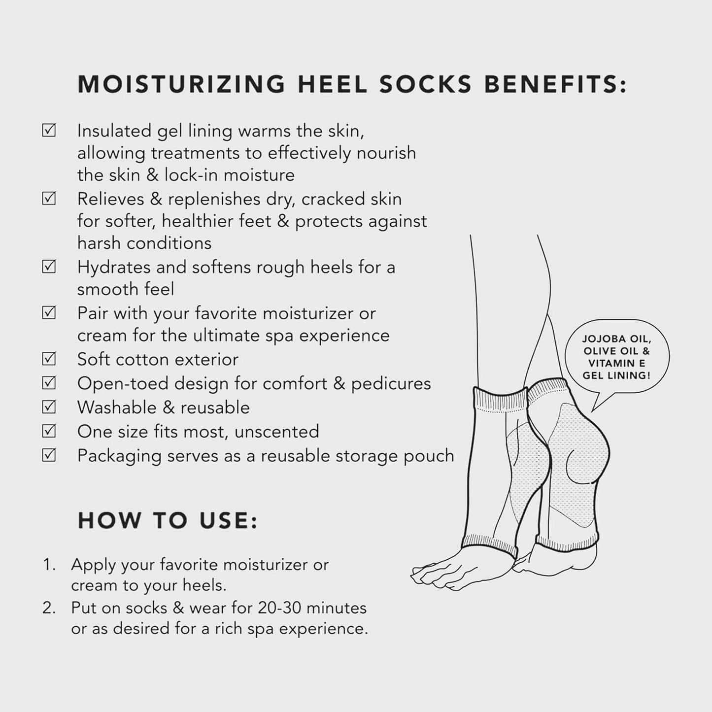 Kitsch Moisturizing Heel Socks for Cracked Heel Treatment - 1 Pair
