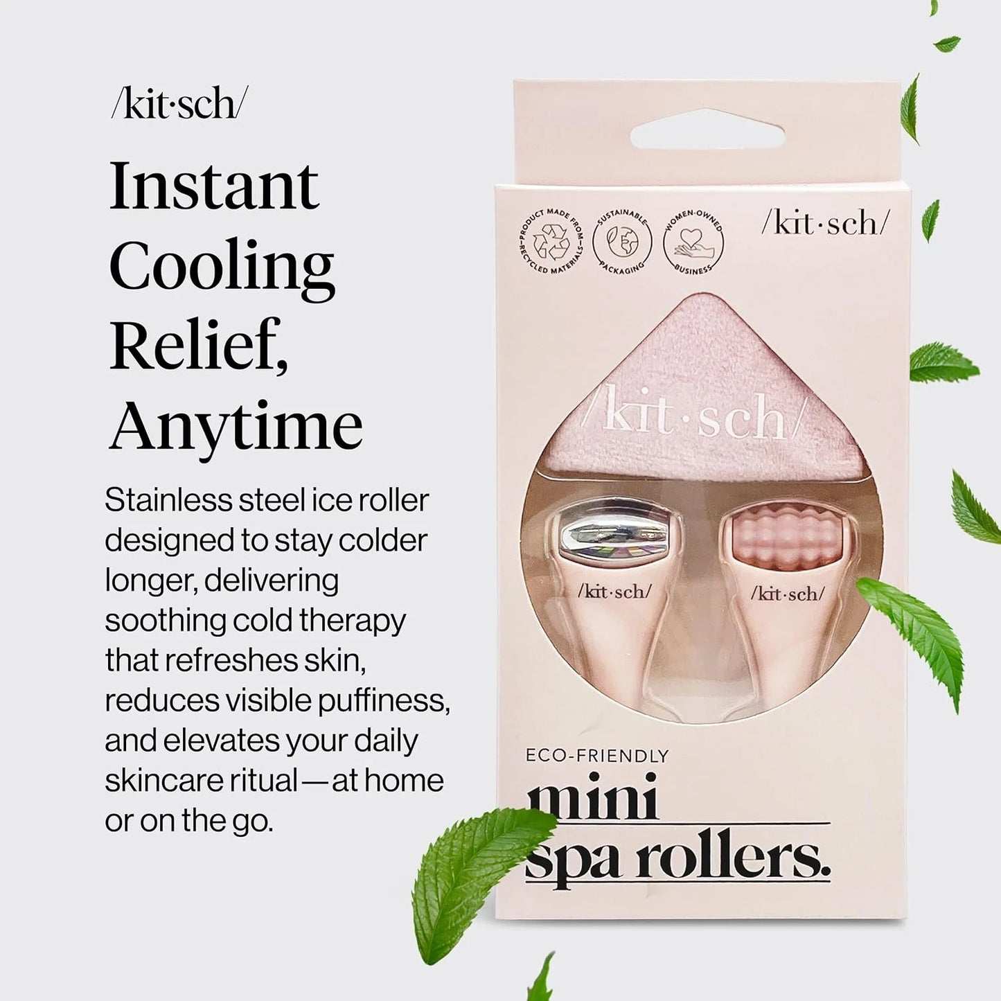 Kitsch Mini Ice Roller for Face Tool Set – Cooling Face Rollers - Blush