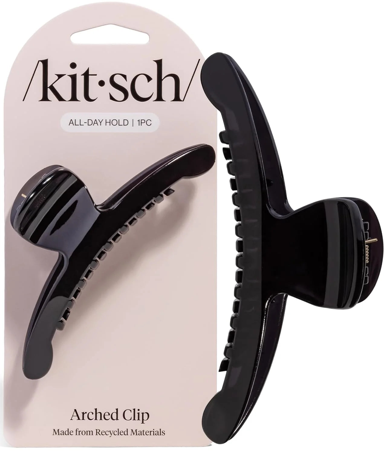Kitsch Arched Hair Clips For Women - Large, Soft Pink, 1pc