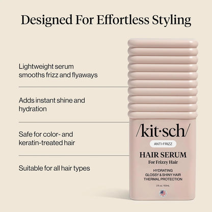 Kitsch Hair Serum For Frizzy Hair – With 450°F Thermal Protection - 2oz