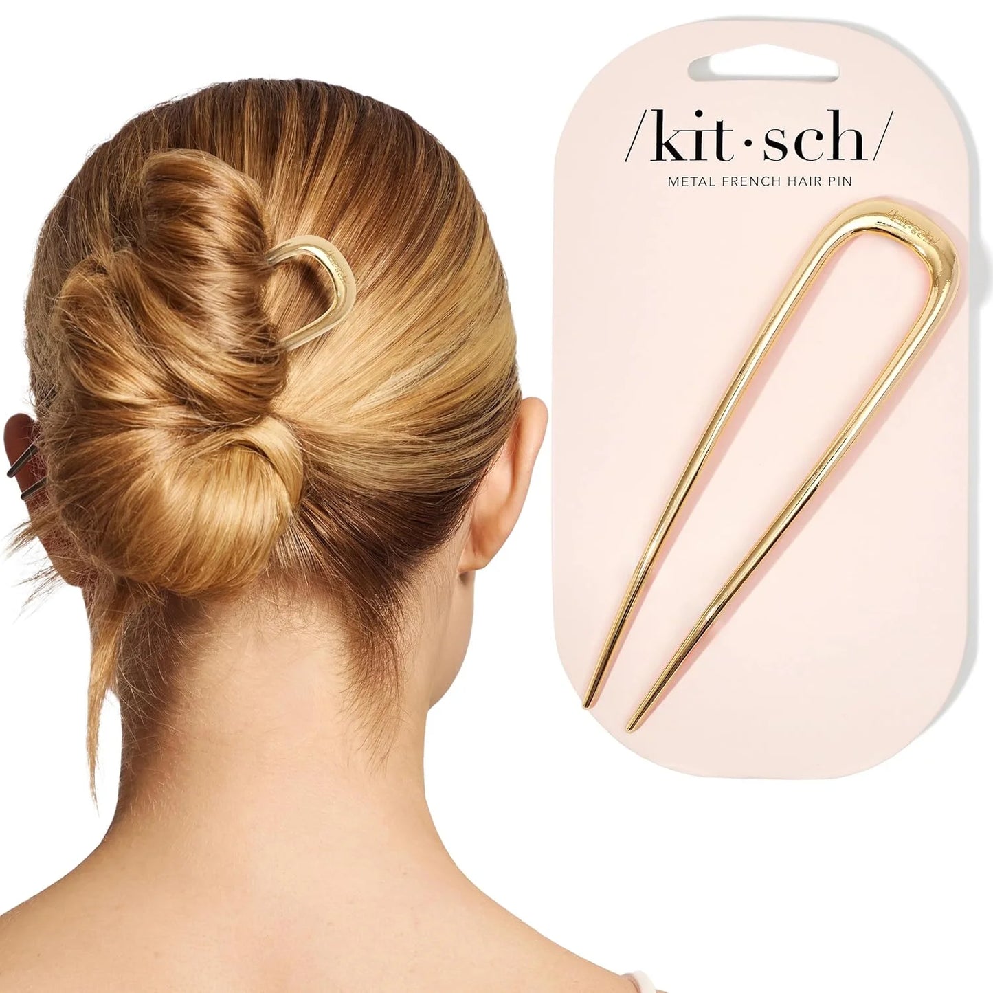 Kitsch Mini Metal French Hair Pin & Hair Clips for Women - Silver, Set of 3
