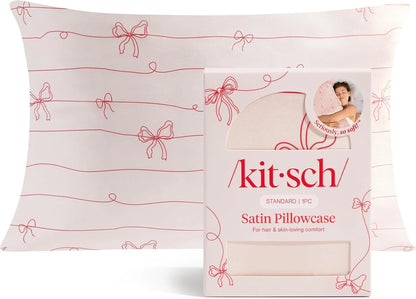 Kitsch Satin Pillowcase with Zipper - Standard Size, Haze Blue