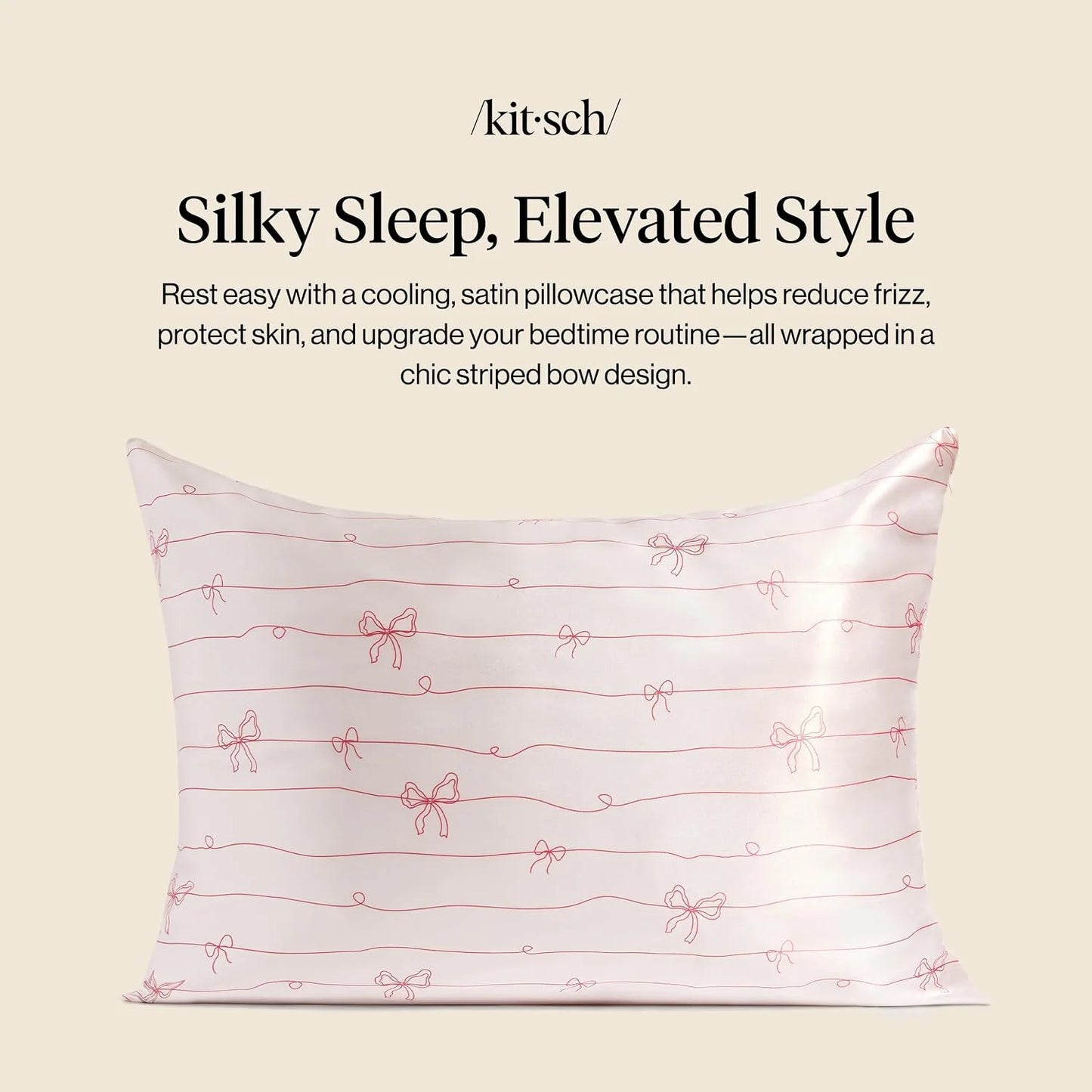 Kitsch Satin Pillowcase with Zipper - Standard Size, Haze Blue