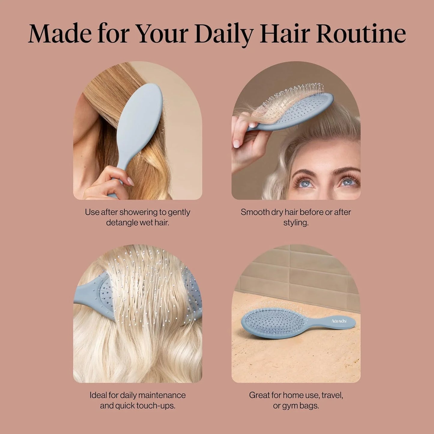 Kitsch Wet Dry Brush Detangler – Hair Brush for Women - Terracotta