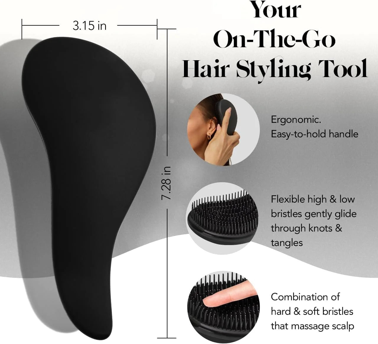 Kitsch Detangle Brush – Gentle Curly Hair Brush All Hair Types - Haze Blue
