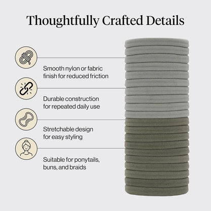 Kitsch Ribbed Hair Ties No Damage - Blush, 10pcs