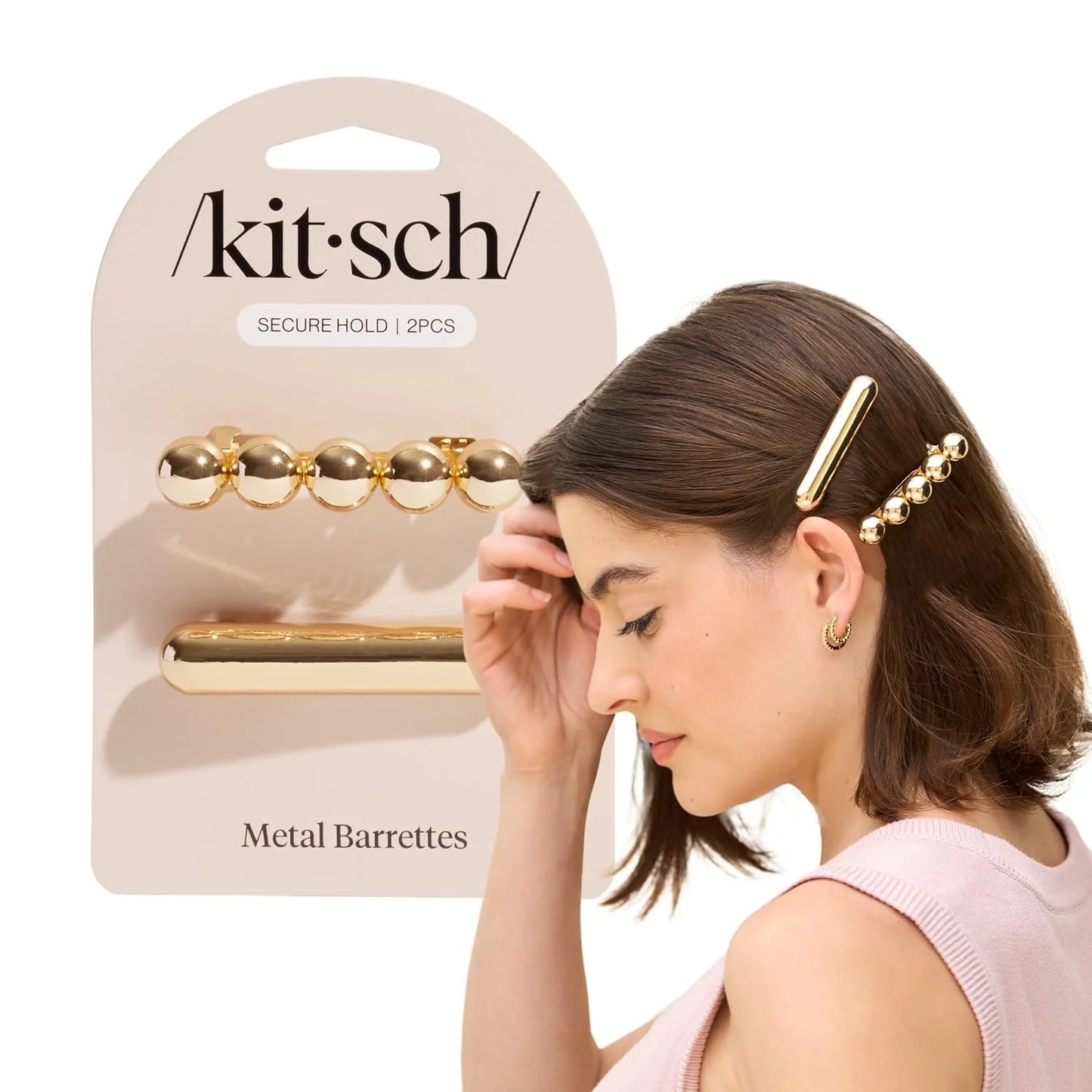 Kitsch Spiral Bobby Pins - Hair Accessories For Women - Brown, 3pcs