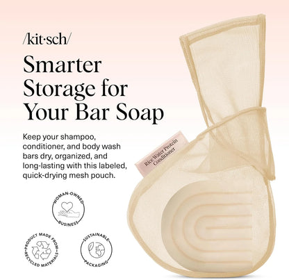 Kitsch Soap Saver Bag – Patented Mesh Bag Soap Holder with Tag Identifier