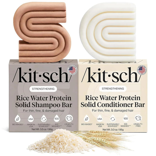 Kitsch Rice Water Solid Shampoo and Conditioner Set for Hair Growth – 2 pcs