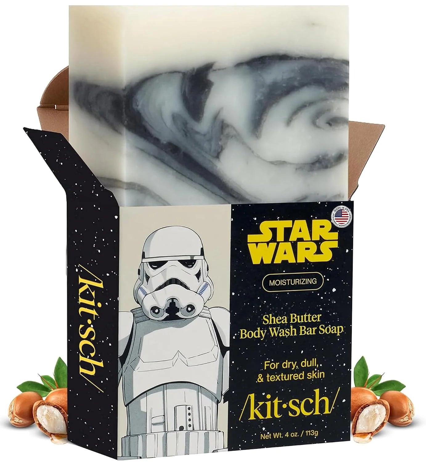 Kitsch Charcoal Soap Body Wash Bar for Cleansing – Made in USA, 4 oz