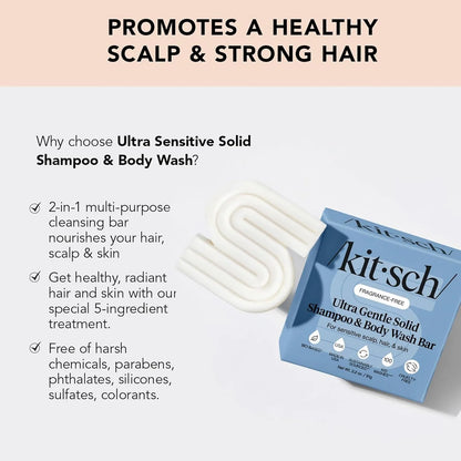 Kitsch Argan Oil Shampoo Bar Soap for Hair Growth - Made in USA, 3.2 oz